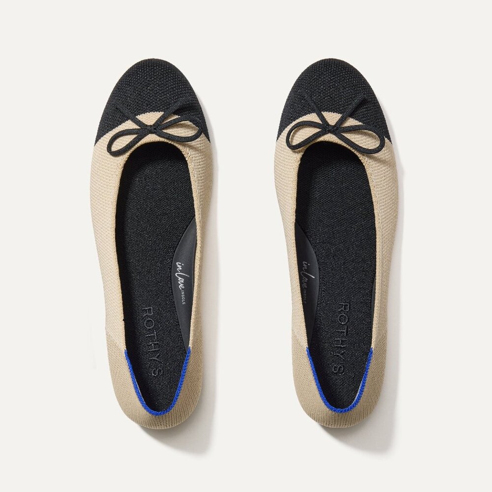 Rothy's The Ballet Flat - Cream Captoe Size 8
